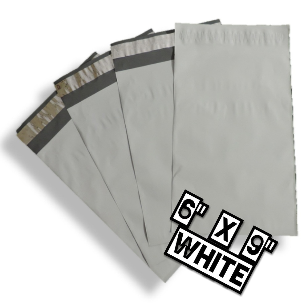 100 Poly Mailers 6x9 White